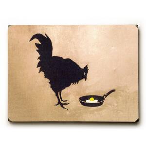 9 in. x 12 in. "Chicken And Egg" by Banksy Solid Wood Wall Art