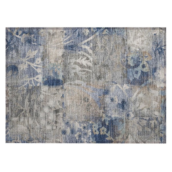 Chantille Machine Washable Indoor/Outdoor Abstract ACN2915 Navy 2 ft. x 3 ft. Accent Rug