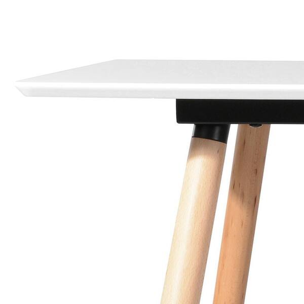 Homy Casa Rookie 31.5 in. White Square Manuefactured Wood Table Top Solid  Beech Wood Legs Dining Table ROOKIE SQUARE TABLE WHITE - The Home Depot