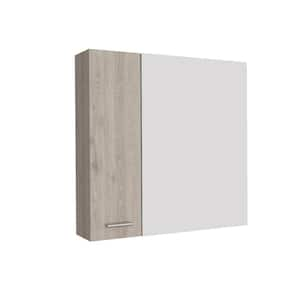 23.6 in. W x 23.6 in. H Beige Rectangular Wall Surface Mount Bathroom Storage Medicine Cabinet with Mirror