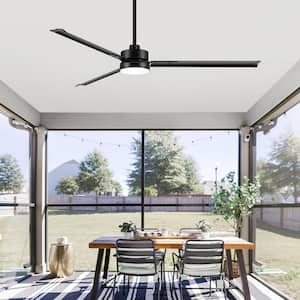 Cecil 6 ft. Indoor 120-Volt Black-Aluminum-Blade Black Industrial Ceiling Fan with Integrated LED and Remote Control