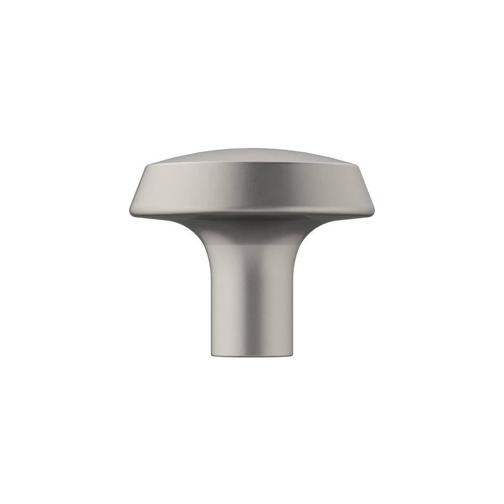 Satin Nickel Round Modern Cabinet Knob with Mounting Hardware