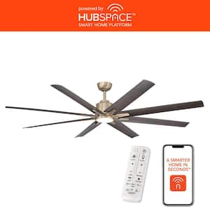 Kensgrove II 72 in. Smart Indoor/Outdoor Gold Ceiling Fan with Adjustable White with Remote Included Powered by Hubspace