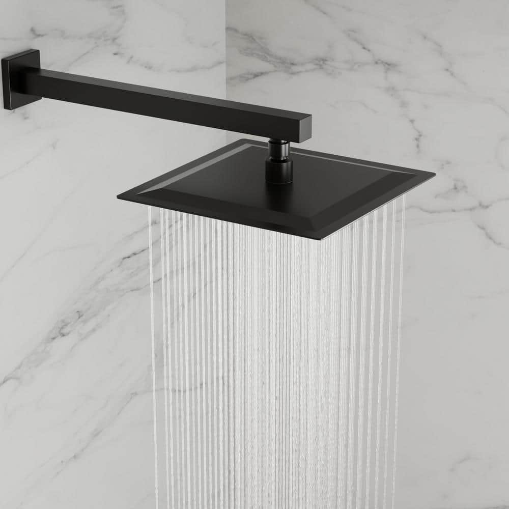 Matte Black Dual Rainfall Shower System with Handheld Spray