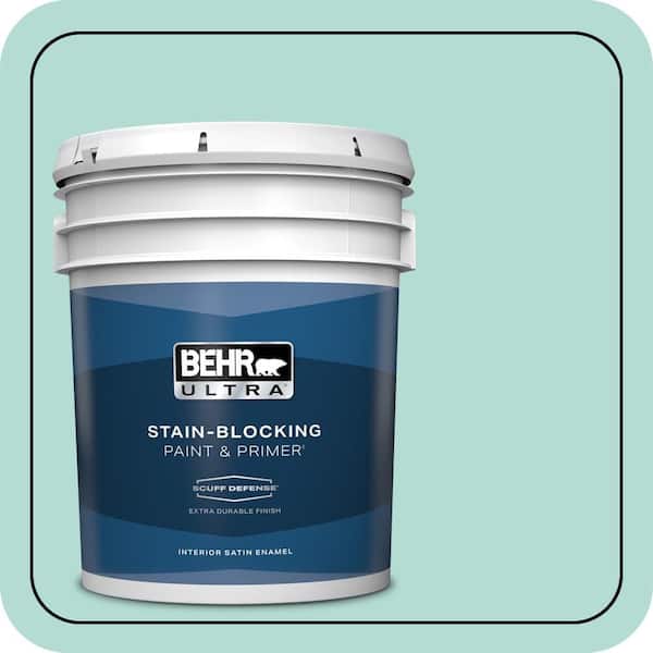 BEHR ULTRA 5 gal. #490C-3 Balmy Seas Extra Durable Satin Enamel Interior Paint & Primer