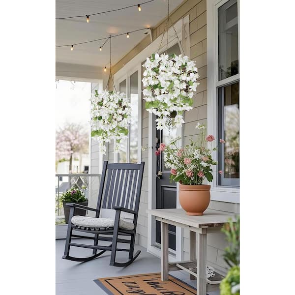 1.5 in. 29.13 in. White Artificial Bougainvillea Plant UV