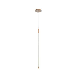 Motif 27 in. 1 Light 9-Watt Brushed Gold Integrated LED Pendant Light