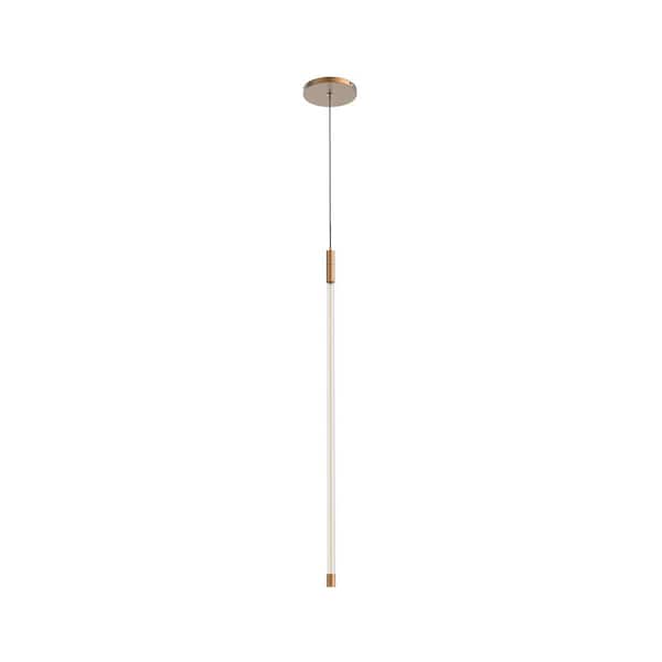 KUZCO Motif 27 in. 1 Light 9-Watt Brushed Gold Integrated LED Pendant Light