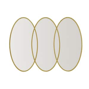 Anky 40 in. W x 30 in. H Iron Framed Oval Decorative Accent Wall Mirror