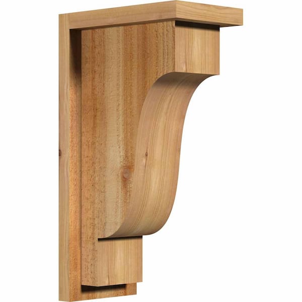 Ekena Millwork 6 in. x 10 in. x 18 in. Western Red Cedar Newport Rough Sawn Corbel with Backplate