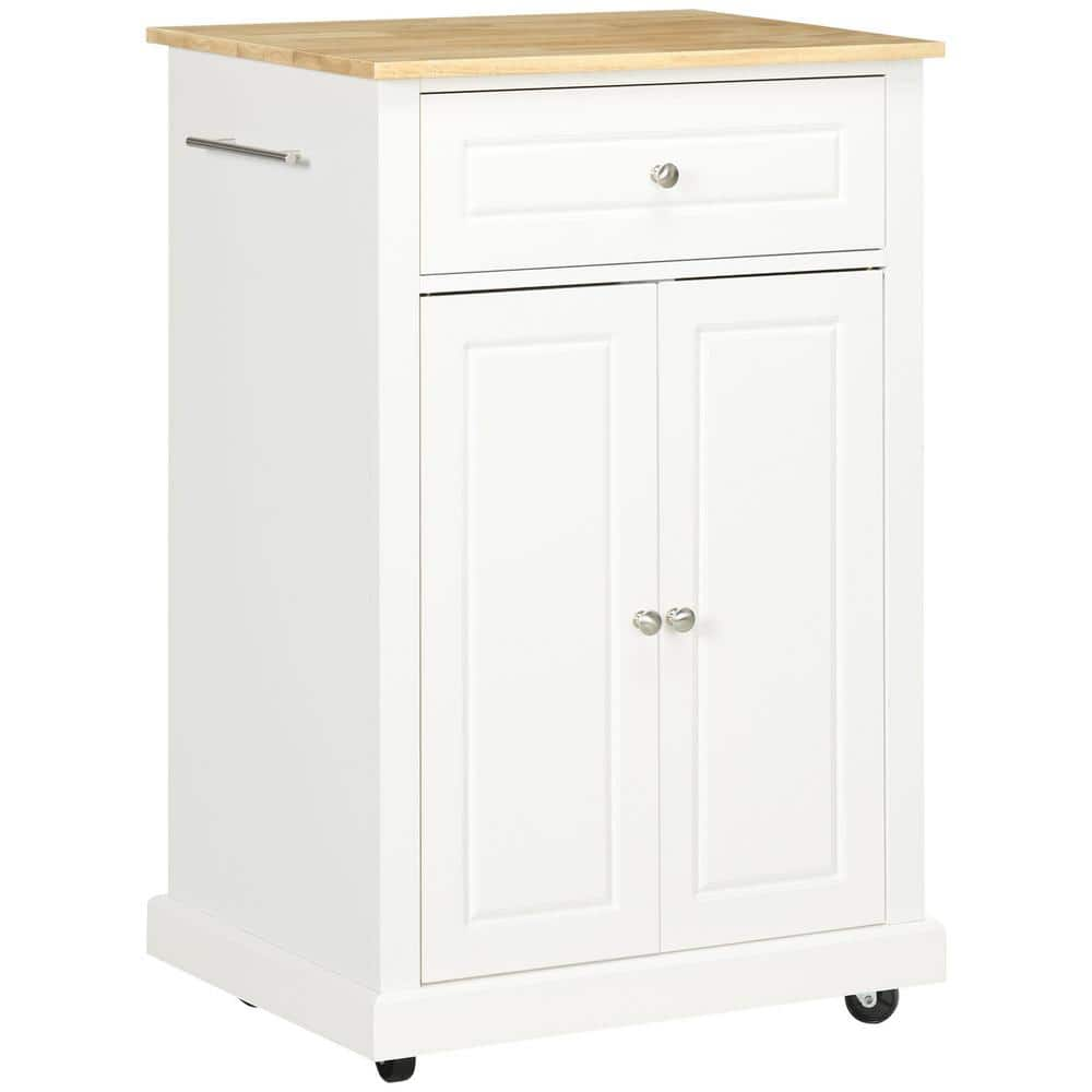 Antfurn Cream White Kitchen Cart With Drawers Shelf Spice Rack Wheels