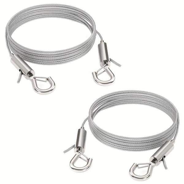 Stainless Steel Adjustable Picture Hanging Wire Kit Heavy Duty Art Frame Solution 3.3 ft. 66 lbs. Support 2-Pack Silver