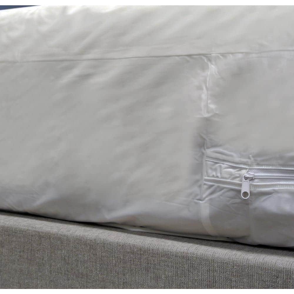 Full Size Bed Mattress Cover Plastic White Waterproof Bug Protector Mites  Dust