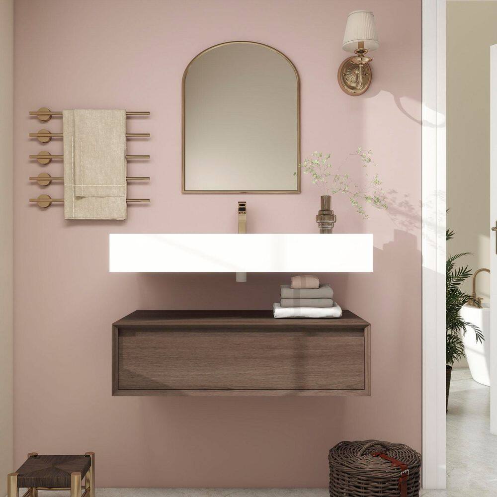 Alysa 36 in. W. x 20 in. D x 23 in. H Single Sink Floating Bath Vanity in Red Oak with White Acrylic Top price history on PriceWatchPro