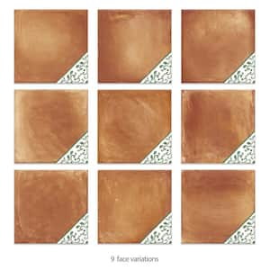 Sentier des Ocres Deco Green 7-7/8 in. x 7-7/8 in. Porcelain Floor and Wall Take Home Tile Sample