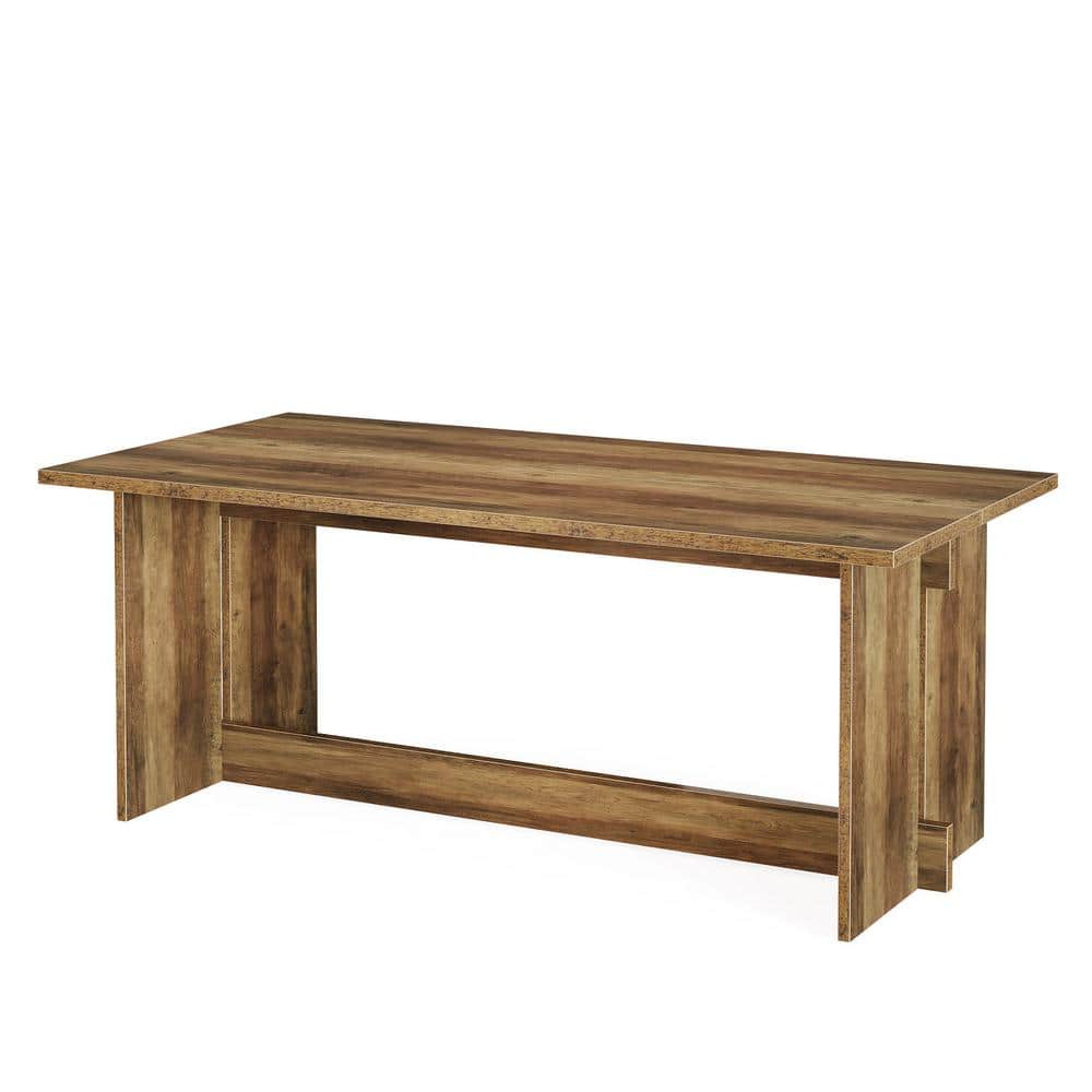 Roesler Farmhouse Brown Wood 63 in. Pedestal Dining Table Seats 6 price history on PriceWatchPro
