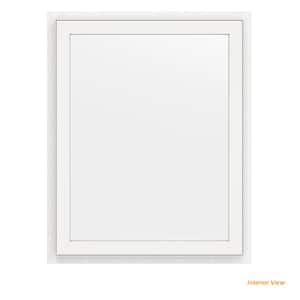 24 in. x 30 in. V-2500 Series Bronze Exterior/White Interior FiniShield Vinyl Picture Window w/ Low-E 366 Glass