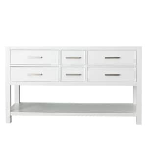 Brooks 60 in. Vanity Cabinet Only in White