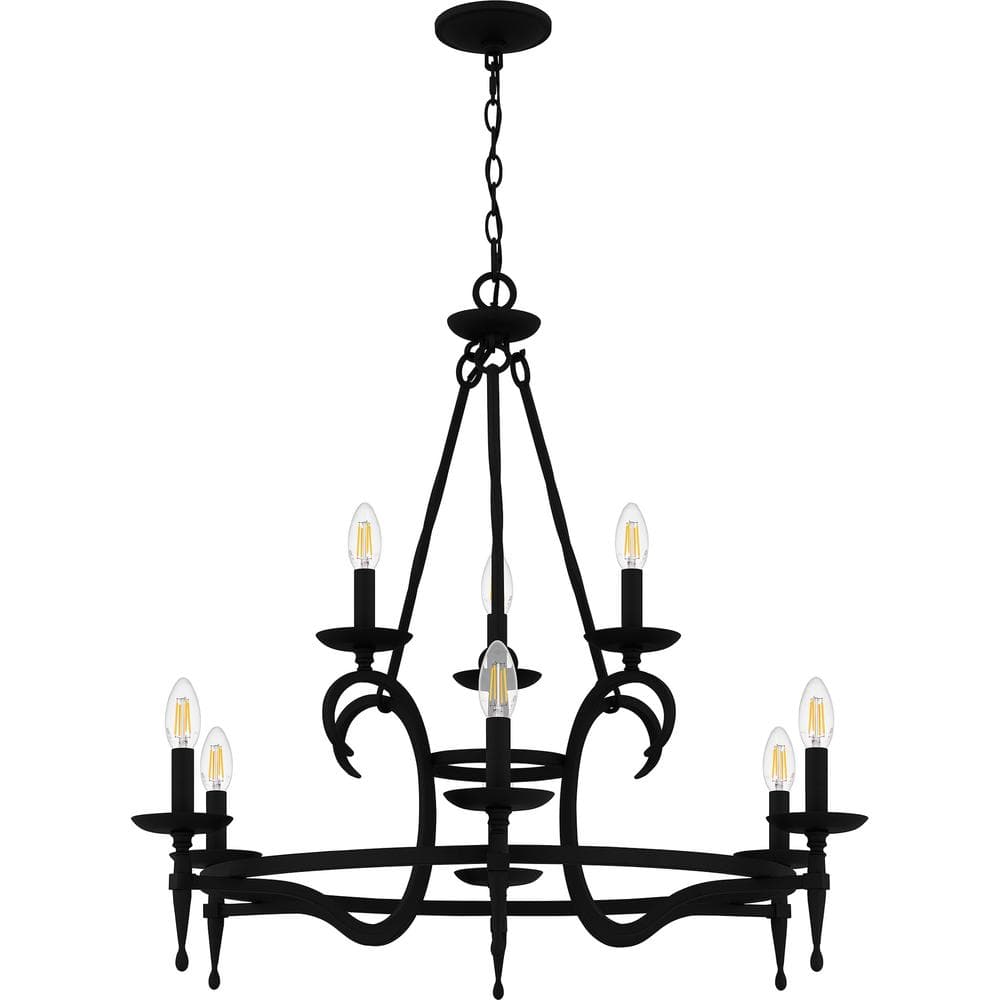 Octavia Black Iron 9-Light Candle Chandelier
