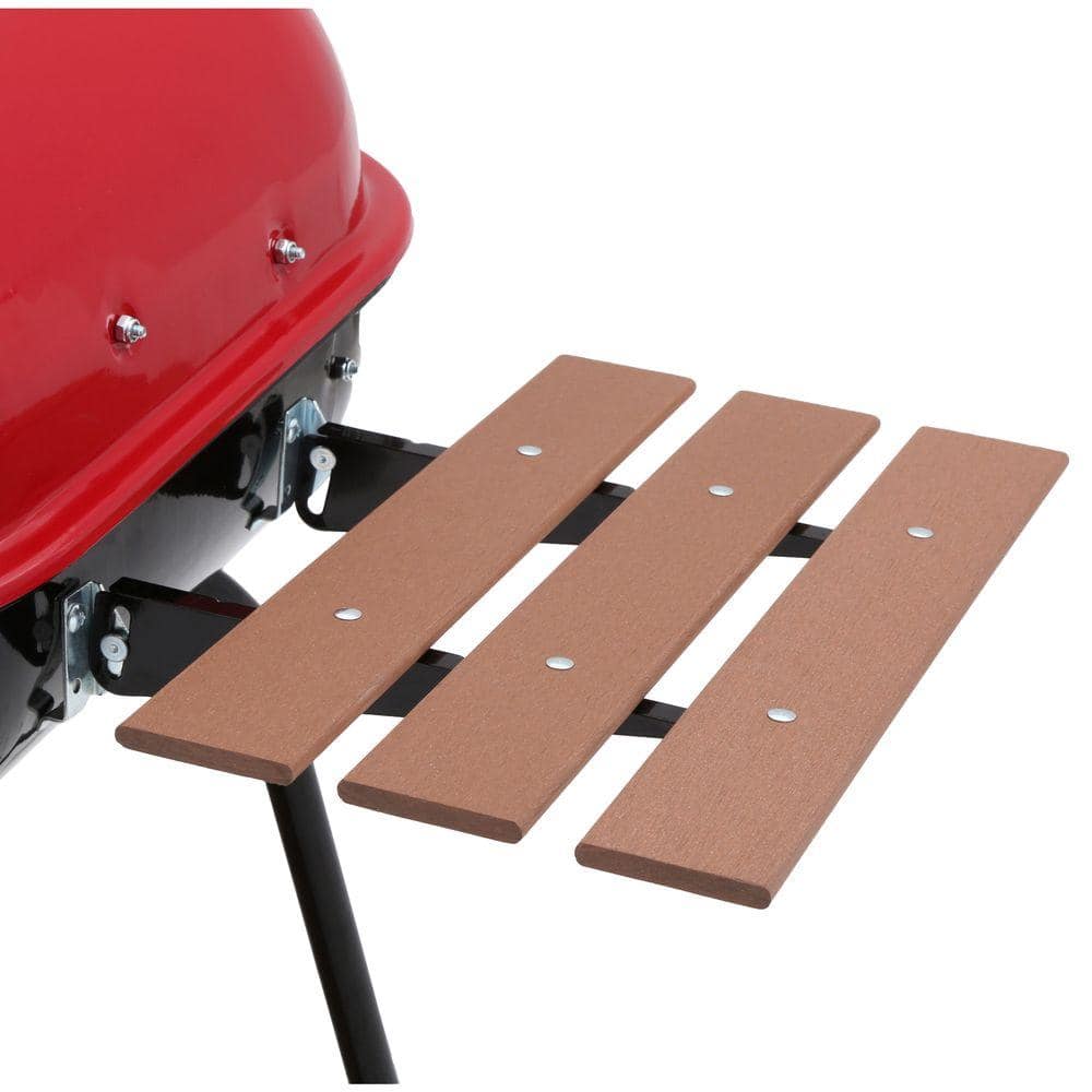 Americana Red Charcoal Grill with Smoker and Side Table