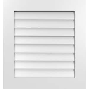 26 in. x 28 in. Rectangular White PVC Paintable Gable Louver Vent Non-Functional