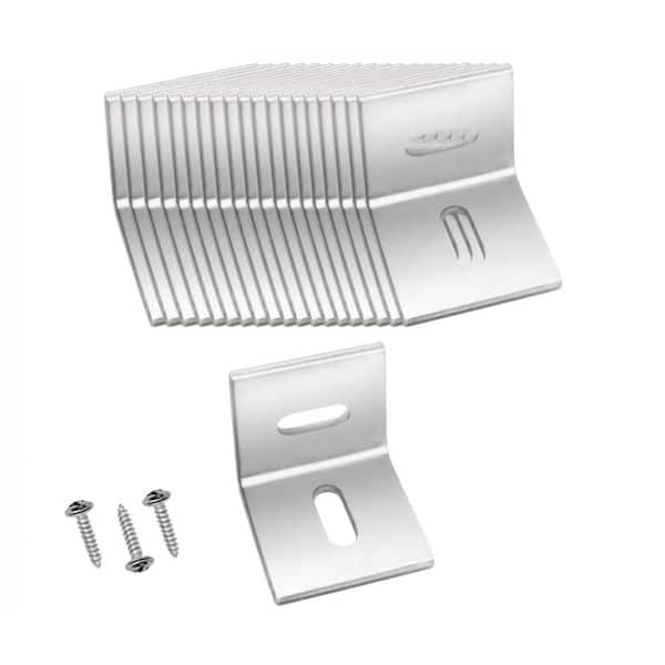 20-Pack L Brackets with Screws, Table Top Fasteners for Countertop, Adjustable Corner Braces for Wood Table Tops