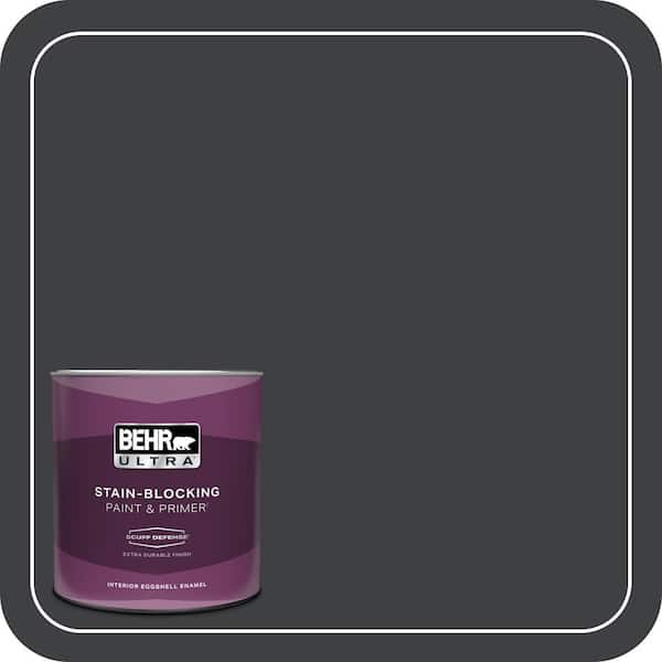 BEHR ULTRA 1 qt. Home Decorators Collection #HDC-MD-04 Totally Black Extra Durable Eggshell Enamel Interior Paint & Primer