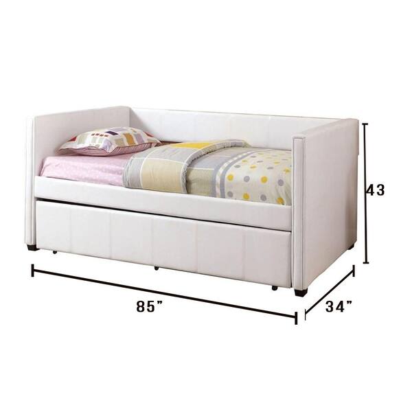William's Home Furnishing Cadiz Twin Daybed with Trundle In White