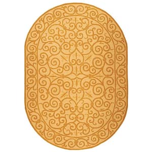 Chelsea Ivory/Gold 8 ft. x 10 ft. Oval Border Area Rug