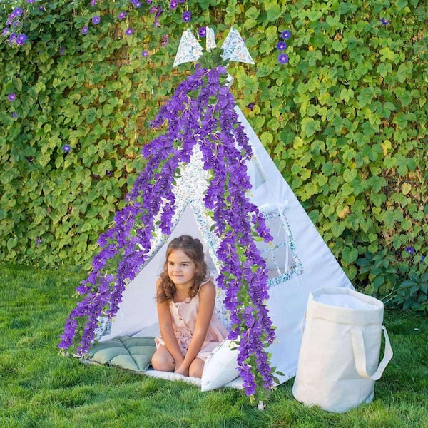 7.2 ft. Purple Artificial Wisteria Garland Silk Fake HAHD105 - The Home  Depot