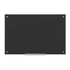 U Brands Frameless Glass Dry Erase Board 35 in. x 23 in. Black Surface ...