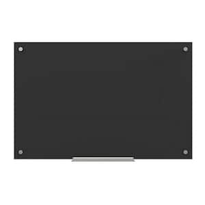 Frameless Glass Dry Erase Board 35 in. x 23 in. Black Surface