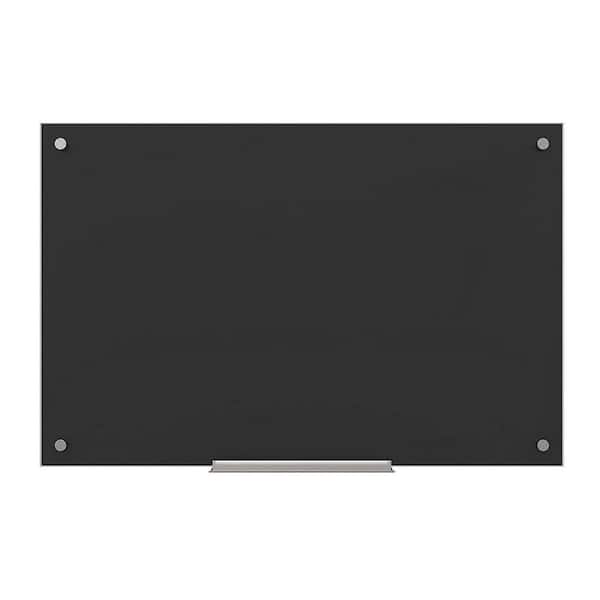 U Brands Frameless Glass Dry Erase Board 35 in. x 23 in. Black Surface