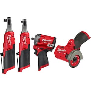 M12 FUEL 12V Lithium-Ion Brushless Cordless High Speed 3/8 in. Ratchet w/Cutoff Saw, High Speed Ratchet & Impact Wrench