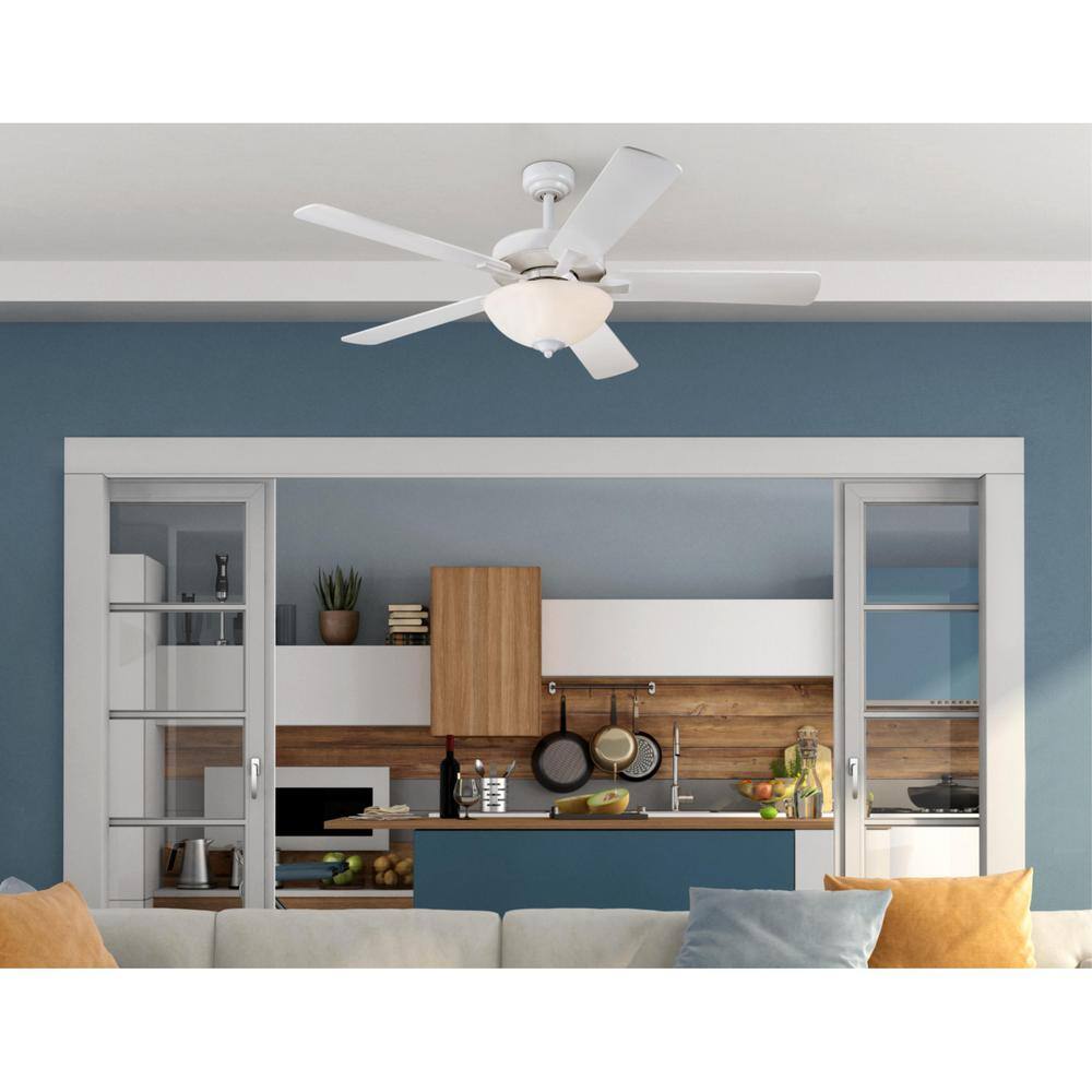 Albert 52'' White LED Ceiling Fan with Frosted Glass Light