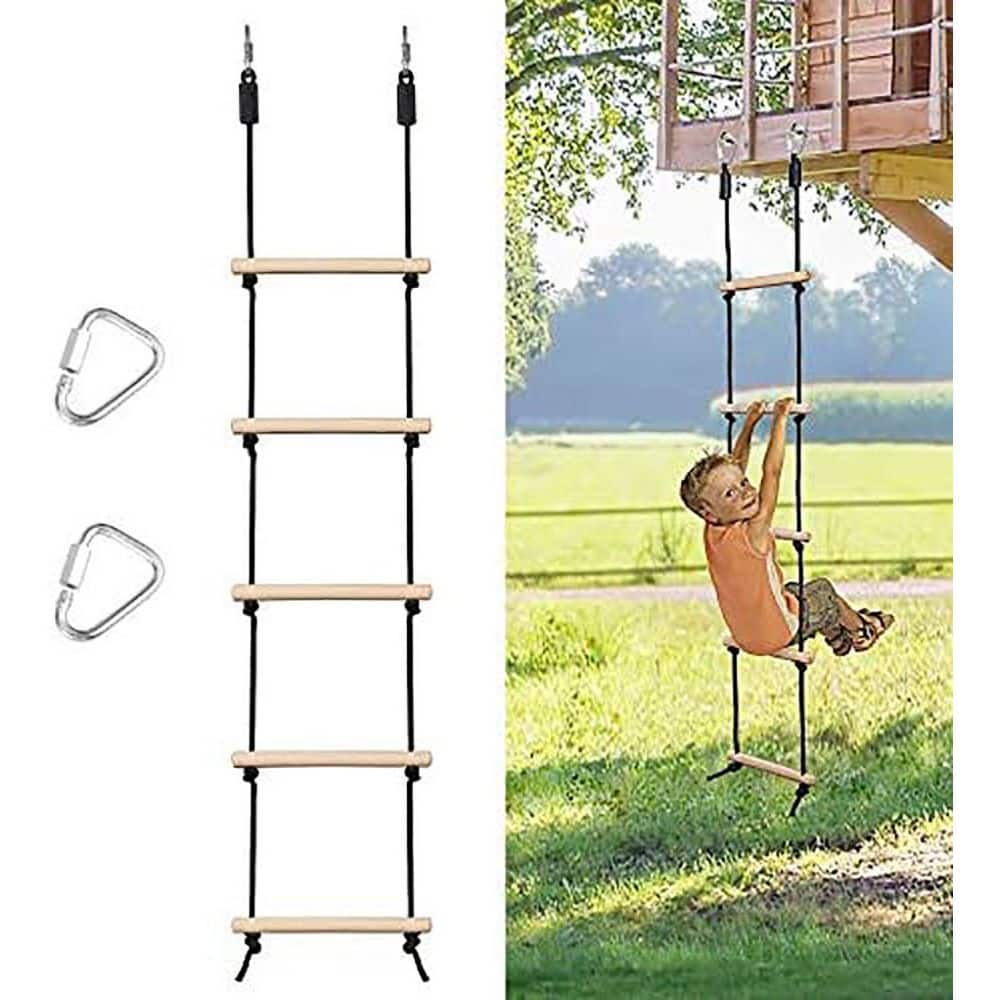 5.58 ft in. Rope Ladder with 2 Hooks for Kids Climbing, Trapeze Bar Suitable for Swing Sets, Jungle Gyms price history on PriceWatchPro