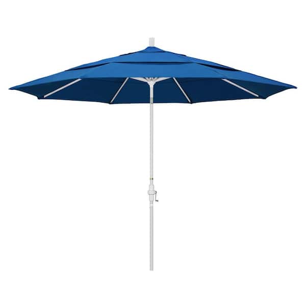 California Umbrella 11 ft. Aluminum Collar Tilt Double Vented Patio Umbrella in Pacific Blue Pacifica