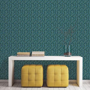 Into The Wild Green Metallic Leopard Print Non-Pasted Non-Woven Paper Wallpaper Roll