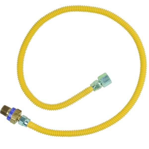 BrassCraft Safety+PLUS 3/8 in. Female Flare Excess Flow Valve x 1/2 in. FIP x 36 in. Gas Connector 3/8 in. O.D. (33,400 BTU)