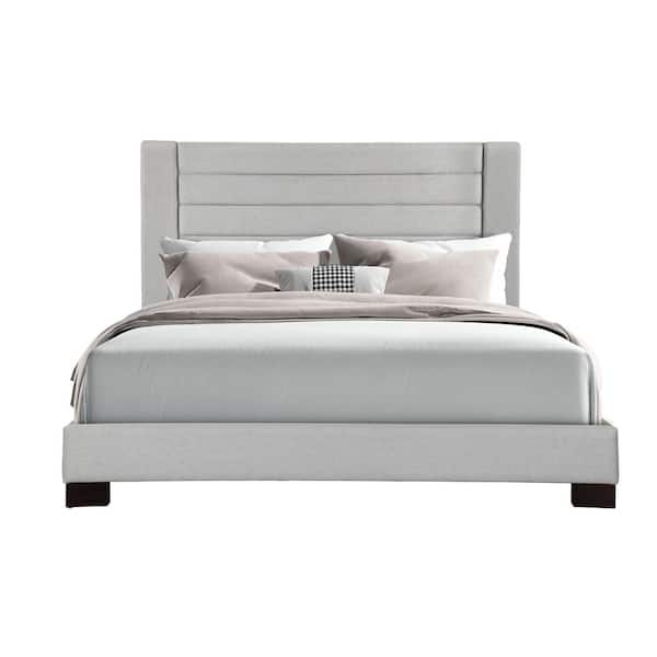 Lane Home Furnishings Conrad Complete Gray Queen Upholstered Bed