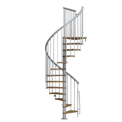 Nice1 51 in. Grey Spiral Staircase Kit
