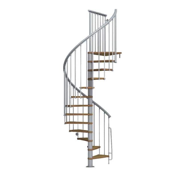 Arke Nice1 51 in. Grey Spiral Staircase Kit