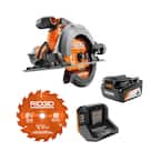 18V Cordless 6 1/2 in. Circular Saw Kit with (1) 4.0 Ah Battery and Charger with Extra 6-1/2 in. Circular Saw Blade