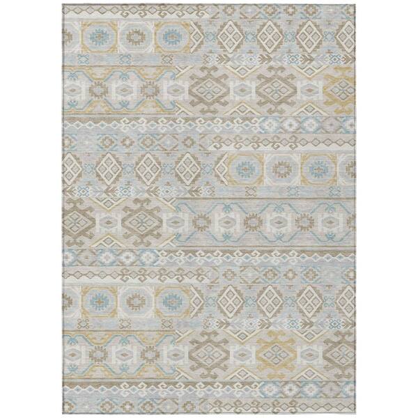 Chantille Machine Washable Indoor/Outdoor Abstract ACN3157 Linen 3 ft. x 5 ft. Area Rug