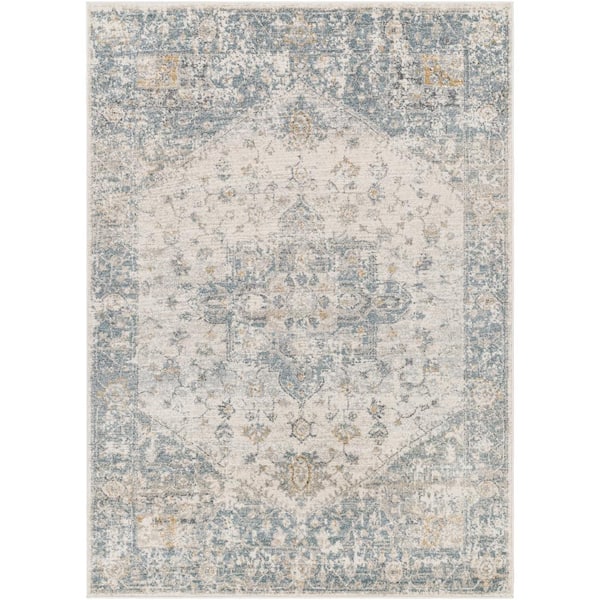 Livabliss Alpharetta Blue/Gray Medallion 9 ft. x 12 ft. Indoor Area Rug