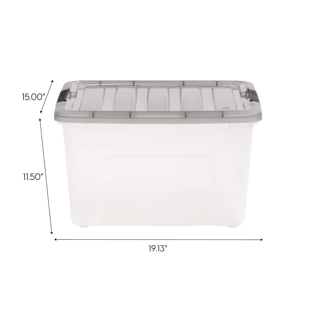 ClearView 40 Qt. Gray Stackable Kids Storage Box with Secure Latch