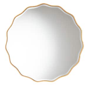 Weston Glam 42 in. W x 42 in. H Gold Round Framed Mirror