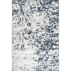 Angelina Modern Abstract Blue 4 ft. 3 in. ft. x 6 ft. Area Rug