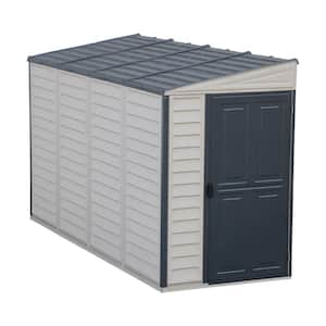 Sidemate 4 ft. x 10 ft. Plastic Vinyl Lean To Shed with Foundation Adobe Color (197 sq. ft.)