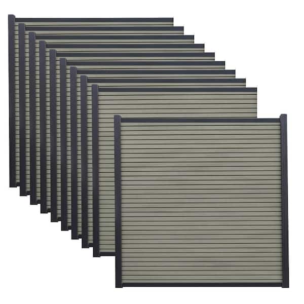 Frame It All 6 ft. x 6 ft. Riviera Composite Fence Panel River Birch (10-Pack)